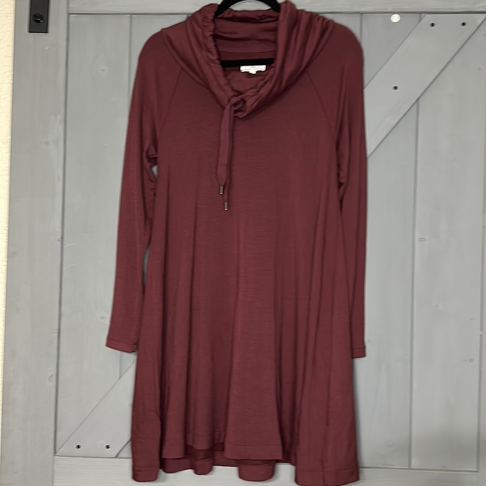 Lou & Grey Turtleneck Cowl Drawstring Longsleeve Sweater Dress XS